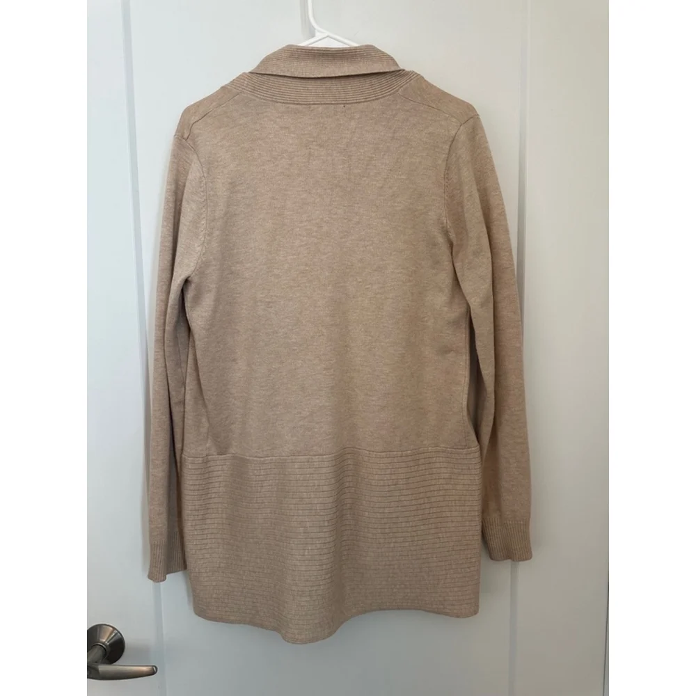 Women's Pink Clover Oatmeal Beige Cardigan - Picture 5 of 6